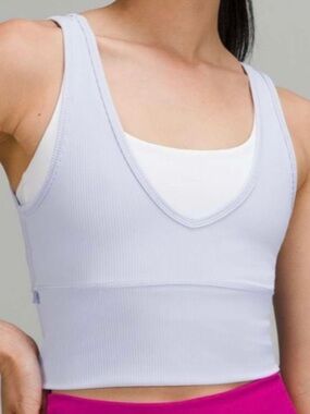 lululemon athletica Lavender Ribbed Cropped Tank